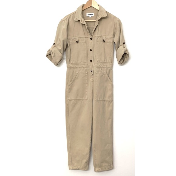 Pants - Anthropologie Rita Row Halla Jumpsuit Womens Size XSmall Denim Crop 100% Cotton